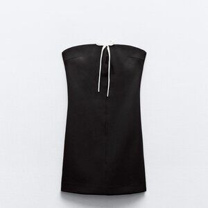 Zara Contrast Bow Mini Dress